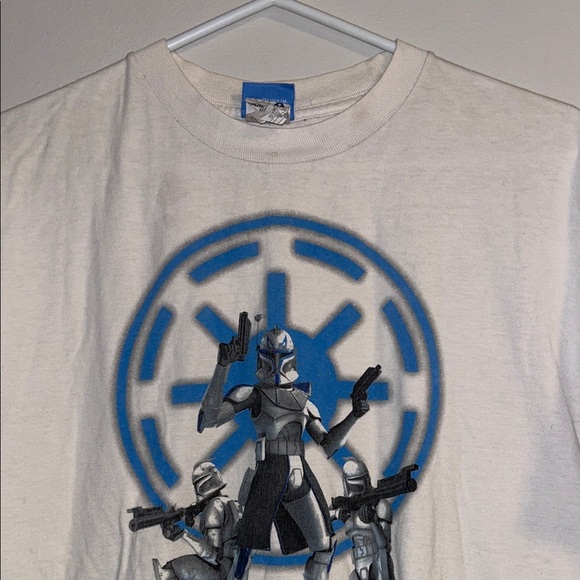 Star Wars White Tee with Blue Clone Trooper Design - Picture 6 of 9